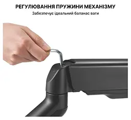 Настільний кронштейн для двох моніторів 17–32 дюйми OfficePro OPMA-412 Black - мініатюра 9