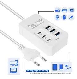 Адаптер блок живлення USB на 6 портів зарядний пристрій 3а 5 вольт 35W  - мініатюра 2