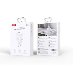 Зарядний пристрій XO Gan CE36 45W/1 USB+1 USB-C White - мініатюра 2
