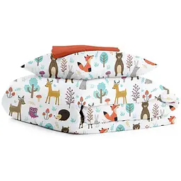 Комплект постільної білизни Cosas Colorful animals CS7 Підлітковий бежевий (AnimalsMushrooms_El80-Orange_155)