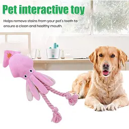 М’яка іграшка для собак Derby Octopus Shape Dog Plush Toy with Cotton Rope - мініатюра 4