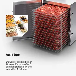 Дегідратор сушарка Food Dehydrator LT-20 для овочів фруктів м'яса грибів 20 лотків 2000Вт - мініатюра 6