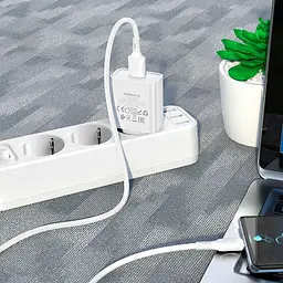 Блок живлення та кабель Borofone BA74A Aspirer single port charger set Type-C білі - мініатюра 8