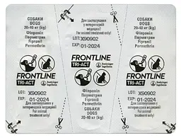 Краплі Boehringer Ingelheim Frontline Tri-Act від бліх та кліщів для собак 20-40 кг 3 піпетки + Плед для пікніка Frontline темно-синій - мініатюра 6