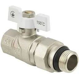 Кран кульовий з американкою RAFTEC 1" (з антипротіканням) DN25, PN40, WRB-3, метелик, WHITE