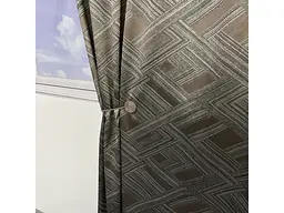 Жакардові штори "геометрія" кавового кольору на тасьмі 2шт. 150х270 ALBO pbe0052386 - мініатюра 7