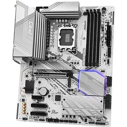 Материнська плата AsRock Z890 PRO RS WIFI WHITE (1851/Z890, 4*DDR5, PCIex16, HDMI/DP/TB4, 4xSATA, 4xM.2, 2.5Glan, 7.1c (Z890 PRO RS WIFI WHITE) - мініатюра 4