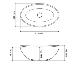 Умивальник VBI Parma black stone glossy накладний VBI-011014, Чорний матовий - мініатюра 4