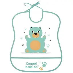 М'який пластиковий нагрудник Canpol Babies Ведмедик бірюзовий (2/919)