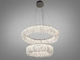 Підвісна люстра Diasha 505-600+400CH LED двоярусна кришталева люстра з регулюванням висоти та пультом, діаметр 60 см - мініатюра 2