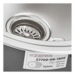 Кухонна мийка Zerix Z7750-08-180E satin ZM0596, Нержавіюча сталь - мініатюра 3