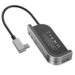 USB-хаб Baseus Bend Angle No.7 Multifunctional Type-C Converter Dark Gray