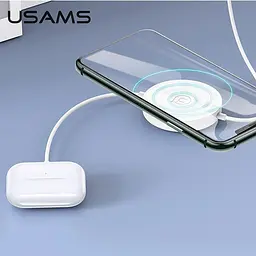 Бездротовий зарядний пристрій Usams US-CC096 Wireless Charger + Lightning кабель (CC96WH01) - мініатюра 4