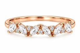 Жіноча золота каблучка Jewellery Continent з фіанітами огранювання "маркіз" 17 (К-0931)