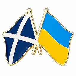 Подвійний значок-пін «Україна – Шотландія» 25 × 19 мм (00010)