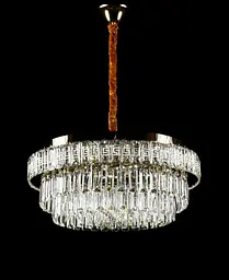 Велика золота кришталева світлодіодна люстра Splendid Ray L2211/600/8+LED (SGD), 60 см на 8 ламп з дистанційним керуванням - мініатюра 4