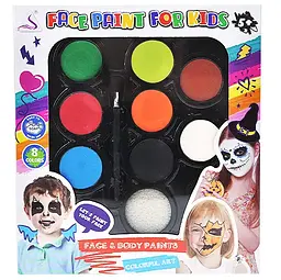 Аквагрим набір 8 кольорів Face Paint For Kids – дитячий боді-арт для творчості та святкових образів - мініатюра 3