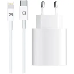 Зарядний пристрій Armorstandart AMHJ83 20W USB-C White + cable USB-C to Lightning (ARM77724)