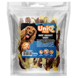 Ласощі для собак UniQ PETS Кролячі вуха з яловичиною, 500 г - мініатюра 4