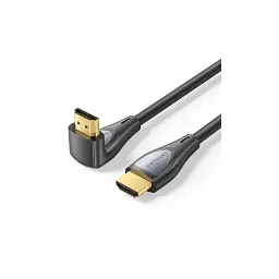 Кабель мультимедійний HDMI M to HDMI M 2.0m 4K60Hz 90° corner black Vention (ALRBH)