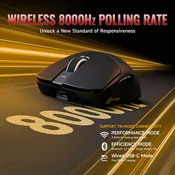 Ігрова бездротова мишка Attack Shark X8 Plus / Три режими підключення / Сенсор PAW3395PRO / 40000 DPI / Black - мініатюра 3