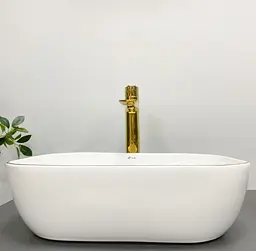 Умивальник VBI Ravenna white gold Edge накладний VBI-011218, Золотий - мініатюра 4