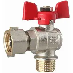 Кран кульовий Reiger 1/2" з накид. гайкою ЗВ кутовий метелик