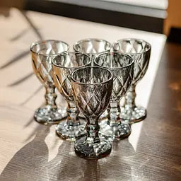 Набір чарок Fractal 6 штук по 40 мл HP-19-272 прозорий стакани для міцних напоїв шотів коктейлів Yiwu HP-19-272 - мініатюра 2