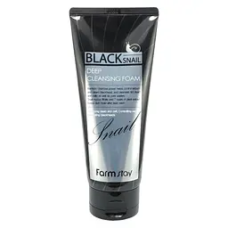 Очищаюча пінка з муцином чорного равлика Black Snail Deep Cleansing Foam FarmStay 180 мл