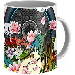 Кухоль GeekLand Вокалоїди Vocaloid Хацуне Міку Hatsune Miku лілії VC 02.14 330 мл білий - мініатюра 3