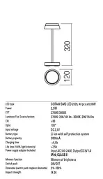 Світльник настільний вуличний ILUNA VE LED SMD2.5W IP65 BK 2700/3000K (5.1.2) Redo 90312 - мініатюра 3