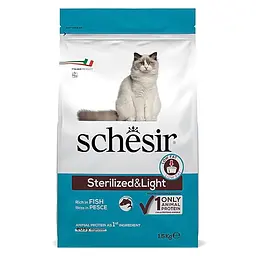 Сухий корм Schesir Cat Sterilized & Light 1.5 кг Шезір Лайт монопротеїновий риба для стерилізованих кішок
