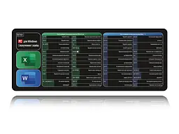 Великий килимок для мишки WorkPlaceShop Поєднання клавіш для Word та Excel 1000 x 400 мм