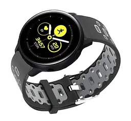 Спортивний ремінець Primo Perfor Classic для годинника Samsung Galaxy Watch Active/Active 2 Black Grey - мініатюра 2
