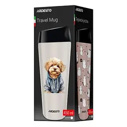 Термокружка Ardesto Coffee Time Maltipoo 450мл, нержавіюча сталь, бежевий (AR2645MP) - мініатюра 6