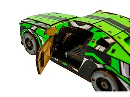 Дерев'яний 3D конструктор Muscle car GT, Puzzleоk (Puz-00640), 162 дет. (зелена) - мініатюра 6