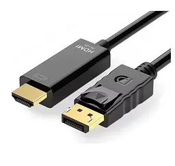 Адаптер-кабель для комп’ютера та монітора DP to HDMI Cable 1.8 м (4K HD)