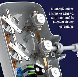 Мережевий фільтр-адаптер ColorWay CHE-24-PDW 20W, 2x220V, 3xUSB-A, 1xUSB-C - мініатюра 6