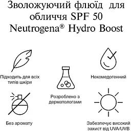 Флюїд для обличчя Neutrogena Hydro Boost SPF 50 зволожуючий 50 мл - мініатюра 5