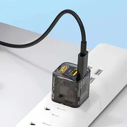 Мережевий зарядний пристрій XO CE05(EU) PD30W+QC3.0 18W fast charger with Type-c cable Коричневий - мініатюра 2