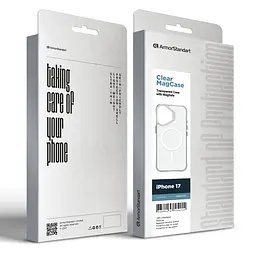 Чехол Apple iPhone 17, Clear MagCase, прозрачный, противоударный, магнитный, панель-накладка с поддержкой MagSafe, поддержка беспроводной зарядки MagSafe, защита всего корпуса, TPU+PC, ArmorStandart (ARM86251) - мініатюра 5