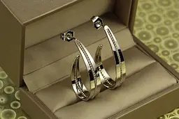 Сережки кільця Xuping Jewelry Пробір 3,5 см сріблясті - мініатюра 2