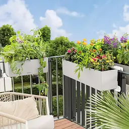 Вазон Lechuza Balconera Stone 100 пісочно-бежевий (15437) - мініатюра 2