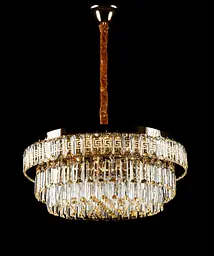 Велика золота кришталева світлодіодна люстра Splendid Ray L2211/600/8+LED (SGD), 60 см на 8 ламп з дистанційним керуванням - мініатюра 3