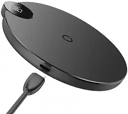 Бездротовий зарядний пристрій Baseus Digtal LED Display Wireless Charger WXSX-01 Black - мініатюра 6