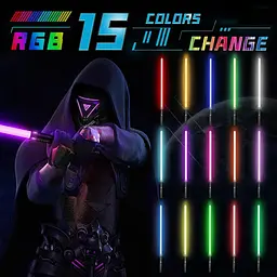 Дитячий лазерний меч MOZC з RGB-підсвічуванням 15 кольорів з 4 режимами та звуками - мініатюра 3