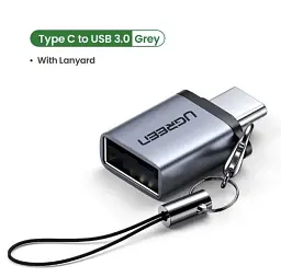 Адаптер UGREEN US270 OTG Type-C to USB 3.0 з карабіном Space Gray (50283) - мініатюра 2