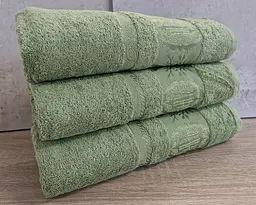 Набір турецьких бамбукових махрових рушників Zeron 3 штуки 70х140 Bamboo Green - мініатюра 2