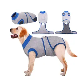 Післяопераційна попона для собак Wan Talk Recovery Suit, Blue/Grey, L