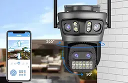 Вулична WiFi IPкамера Besder A22YQQS 20Мп 4 об'єктиви Zoom 10-кратний чорна - мініатюра 2
